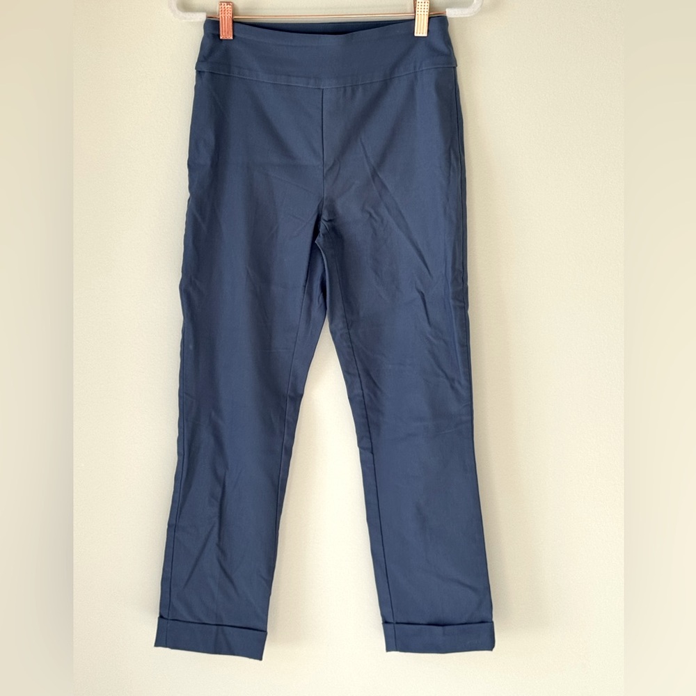 Tribal Blue Pull On Pants with Cuff Size 2. Elastic Waist and Stretchy!